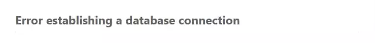 Error establishing a database connection
